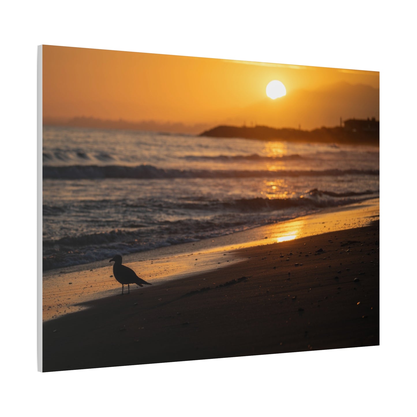 Canvas Print - Serene Sunset Silhouette at the Beach