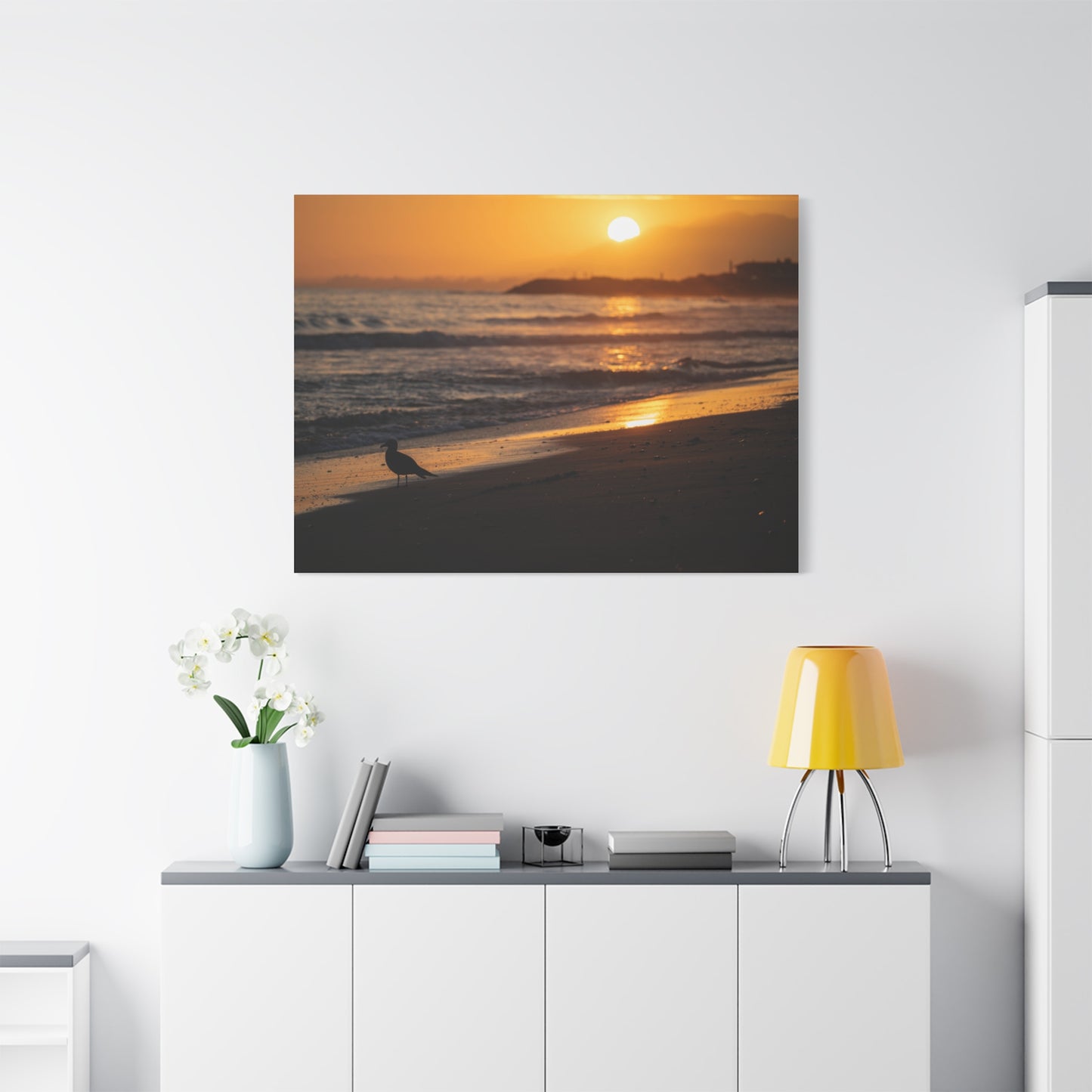 Canvas Print - Serene Sunset Silhouette at the Beach