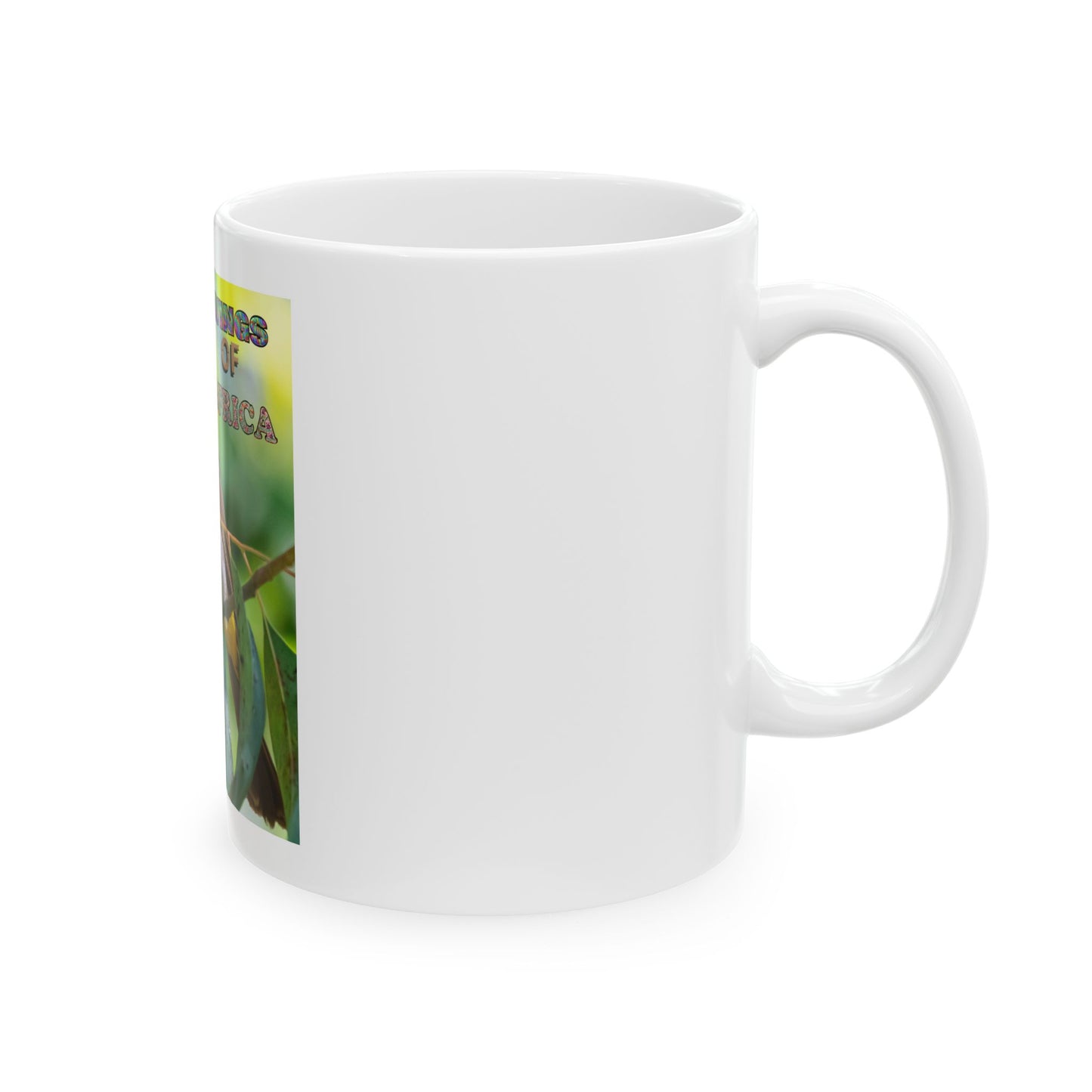 Ceramic Mug Wings of Africa with Common Bulbul, Bird Lover Gift, Nature Coffee Cup, Wildlife Tea Mug, Animal Print Drinkware,