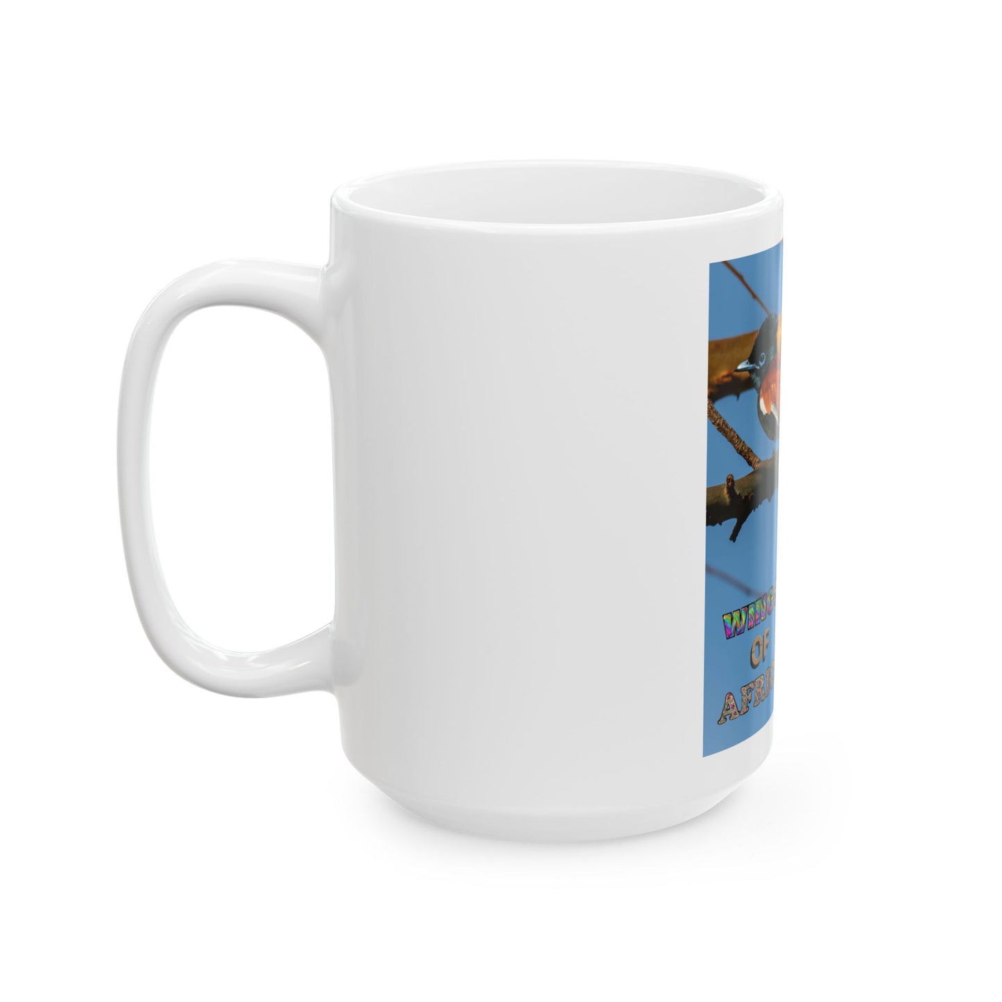 Ceramic Mug Wings of Africa Featuring African Paradise Flycatcher, Bird Lover Gift, Nature Inspired Cup, Coffee Mug, Tea Cup,