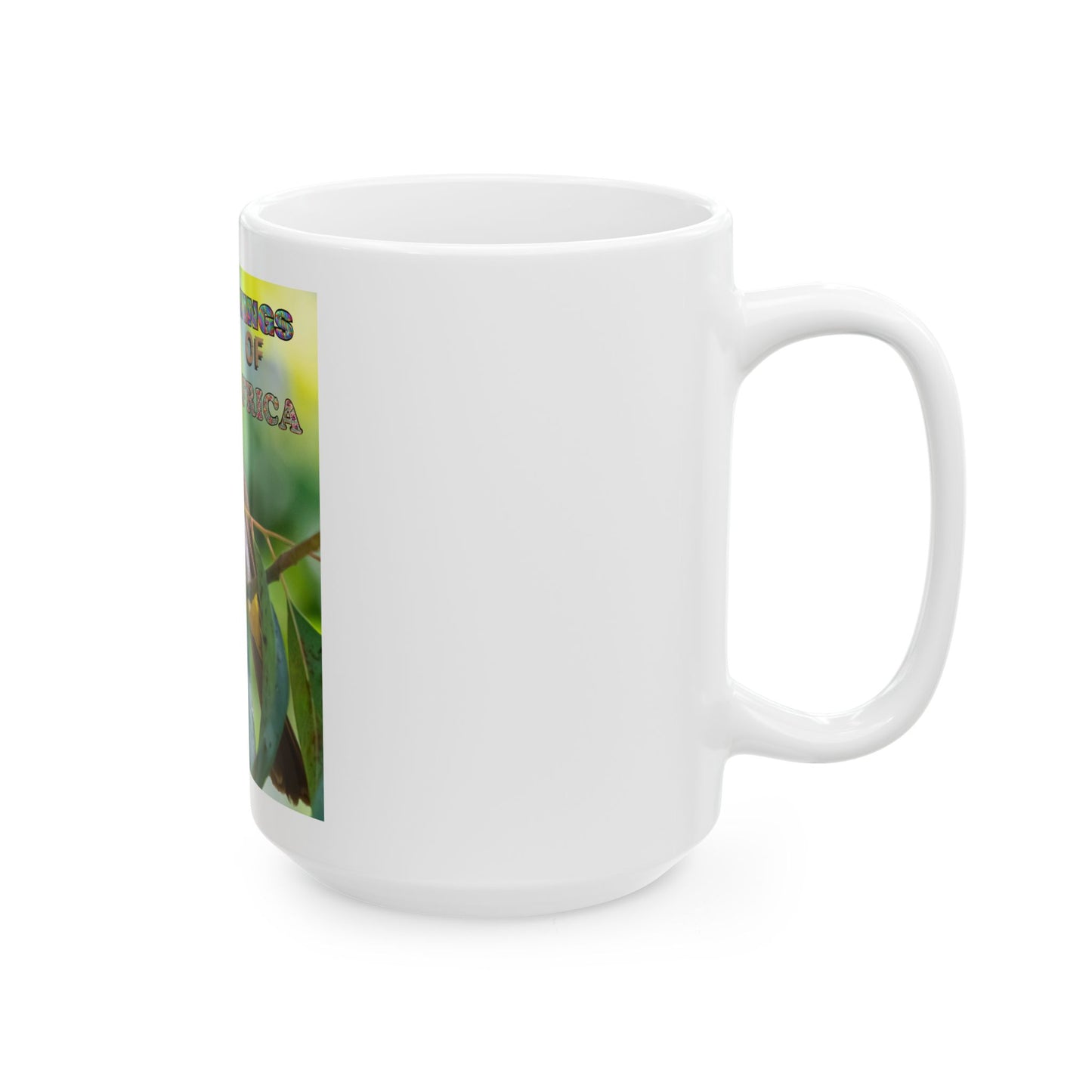Ceramic Mug Wings of Africa with Common Bulbul, Bird Lover Gift, Nature Coffee Cup, Wildlife Tea Mug, Animal Print Drinkware,