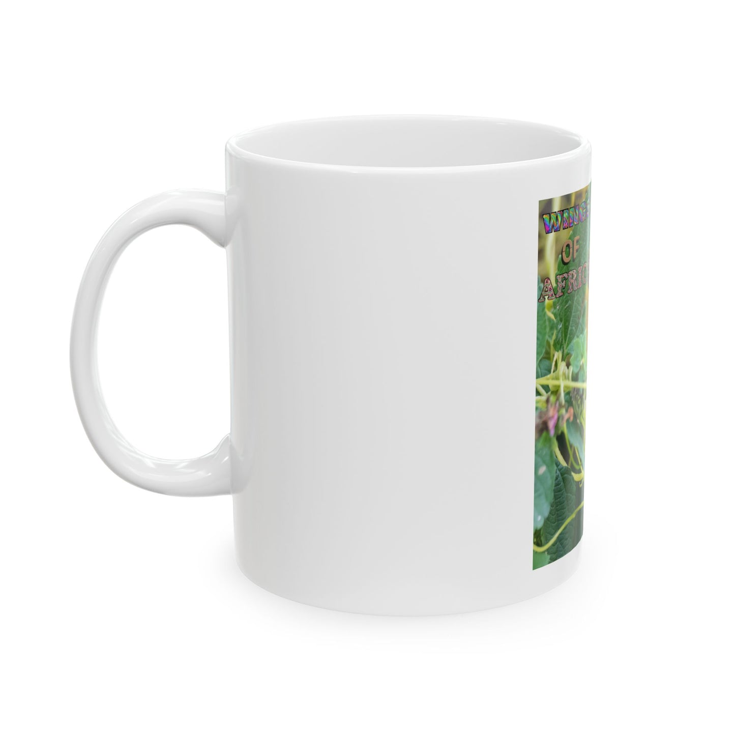 Ceramic Mug, Wings of Africa with a Village Weaverbird, Wings Coffee Cup, Gift for Bird Lovers