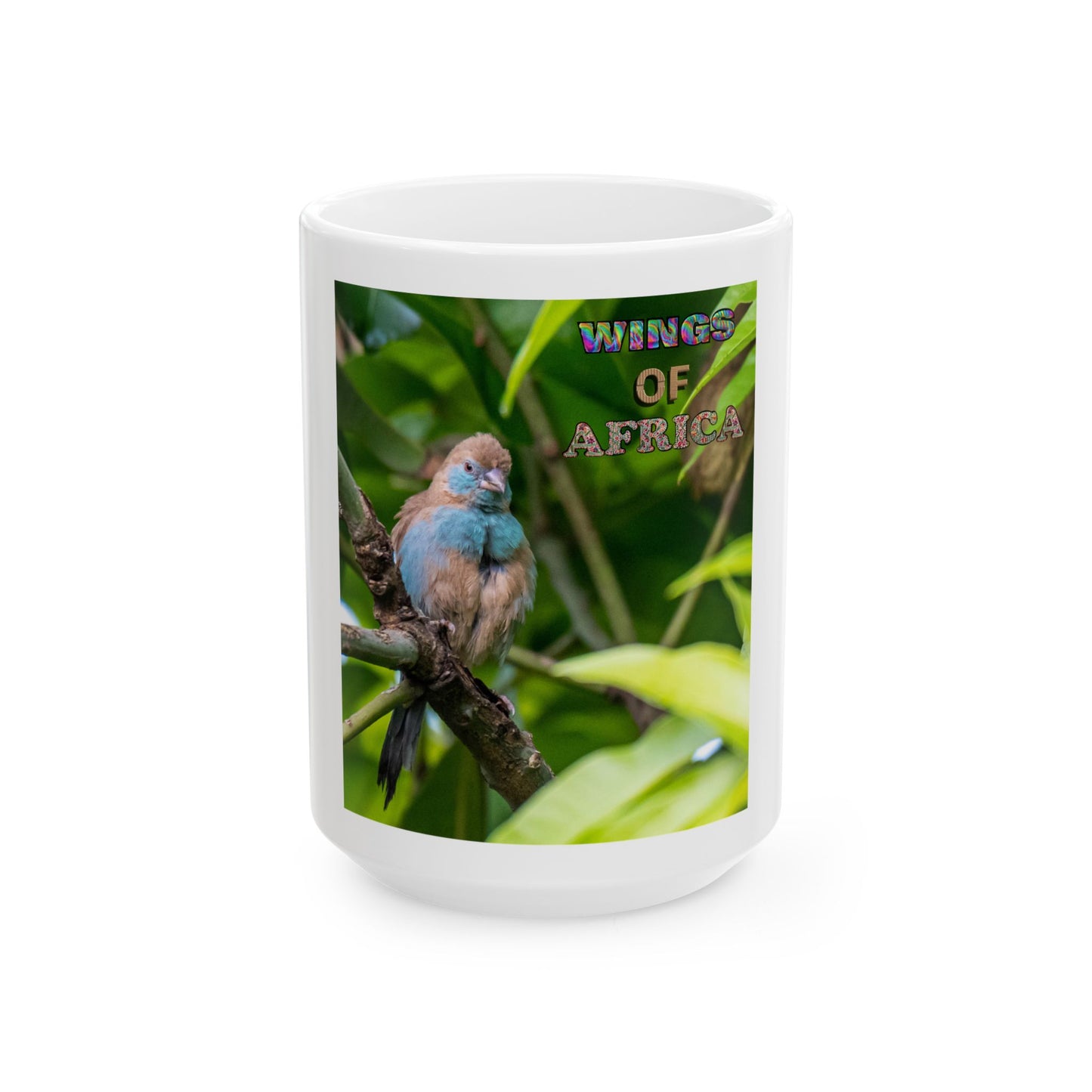Ceramic Mug, Wings of Africa with a Red-Cheeked Cordon-Bleu, Animal Lover Gift, Nature Lover, Coffee Mug, Tea Cup, Wildlife