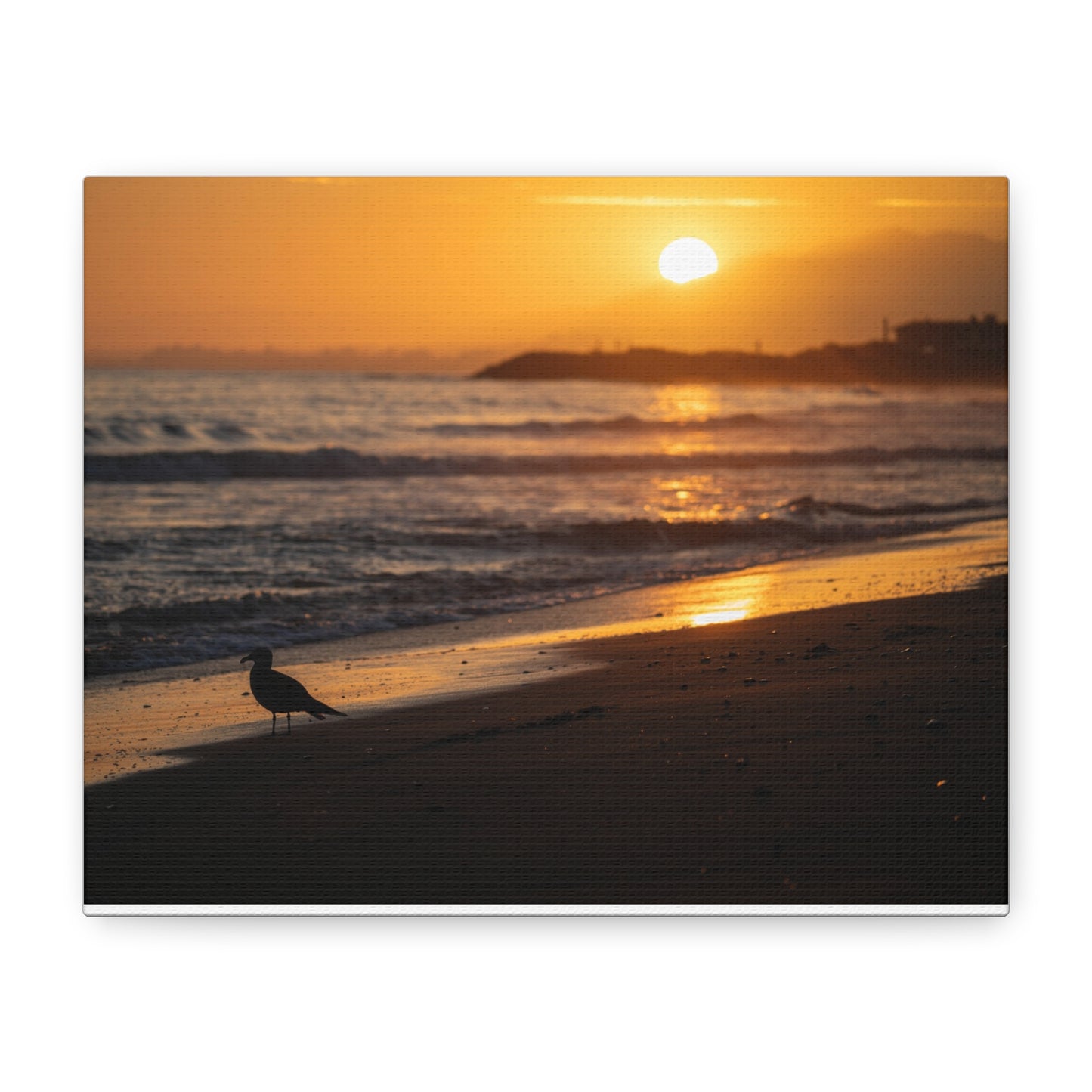 Canvas Print - Serene Sunset Silhouette at the Beach