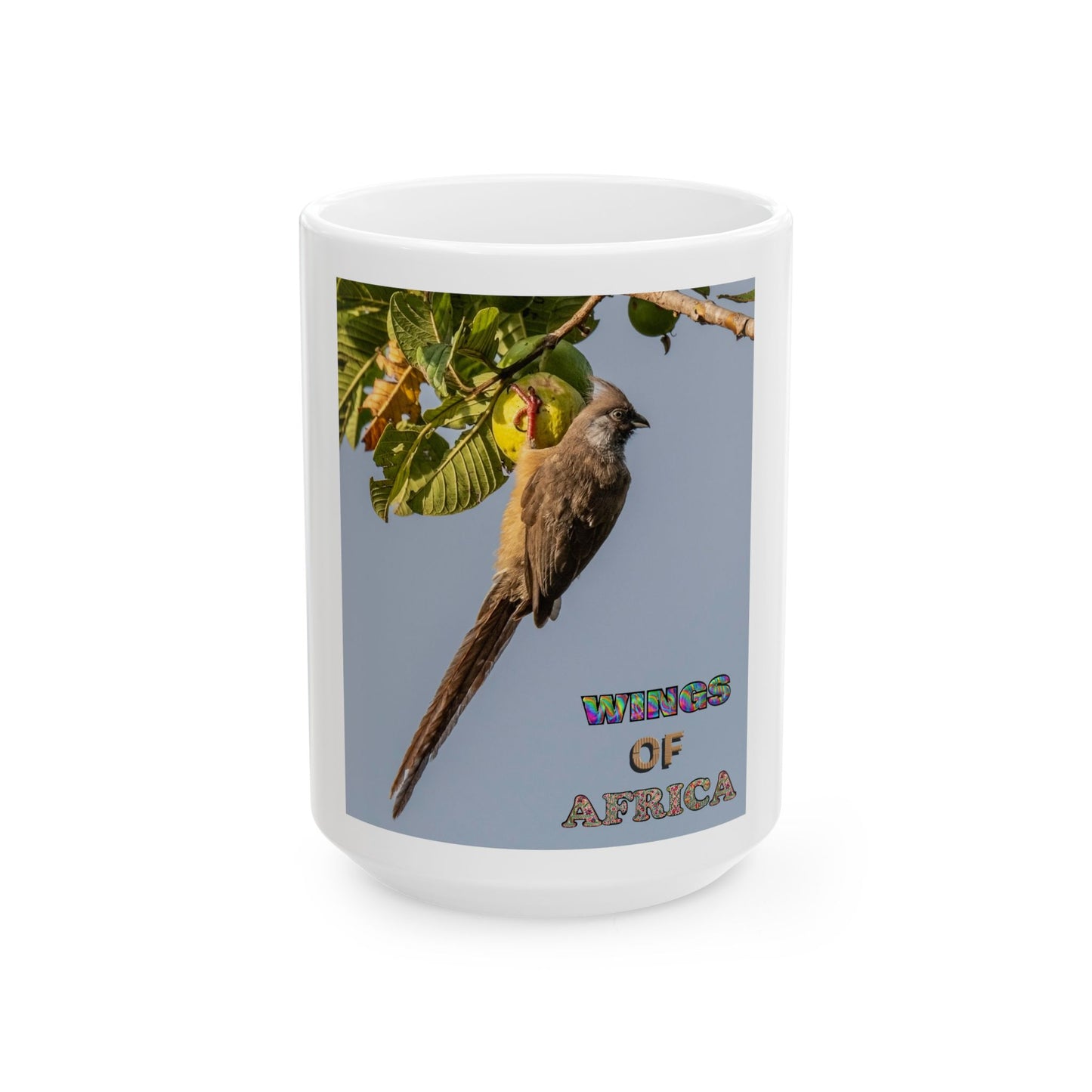 Wings of Africa Ceramic Mug, Mousebird Coffee Cup, African Animal Tea Mug, Safari Theme Drinkware, Bird Lover Gift, Unique