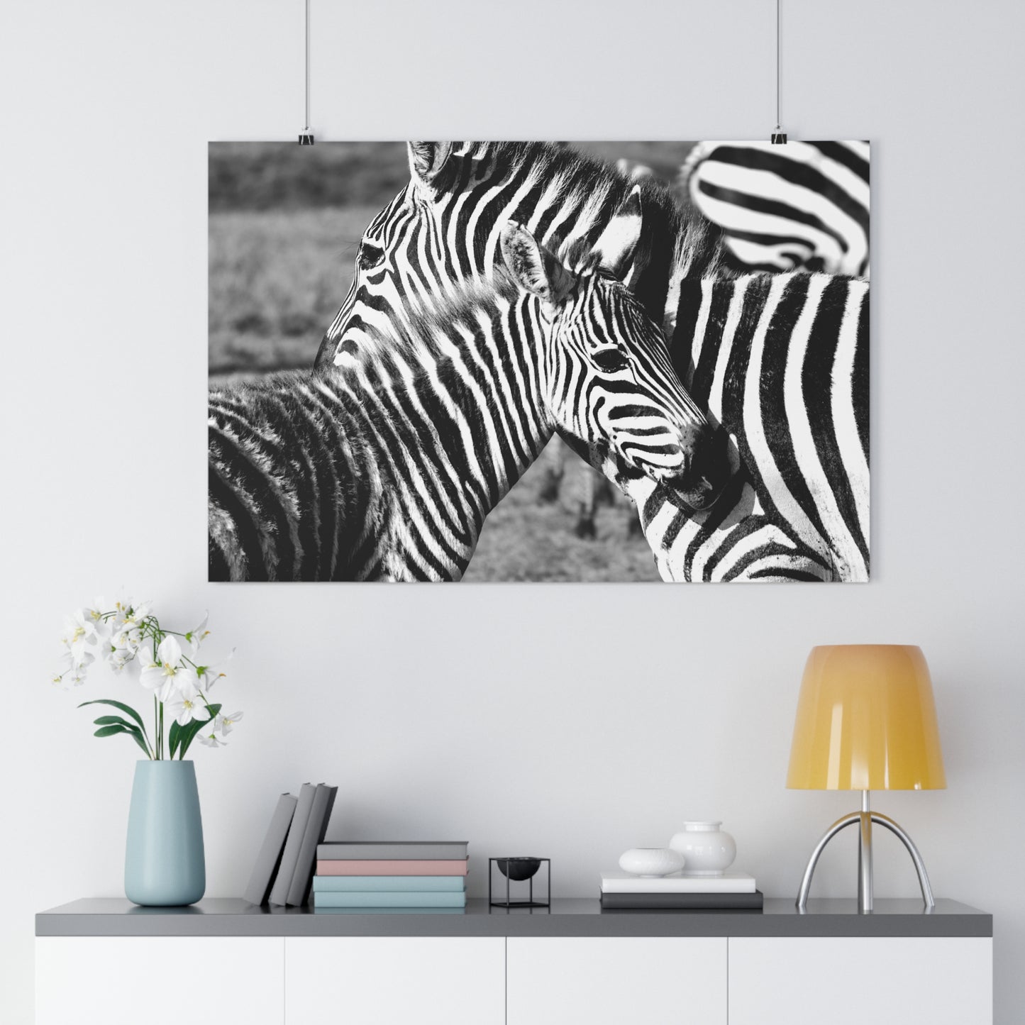 Zebra Mom and Foal Art Print