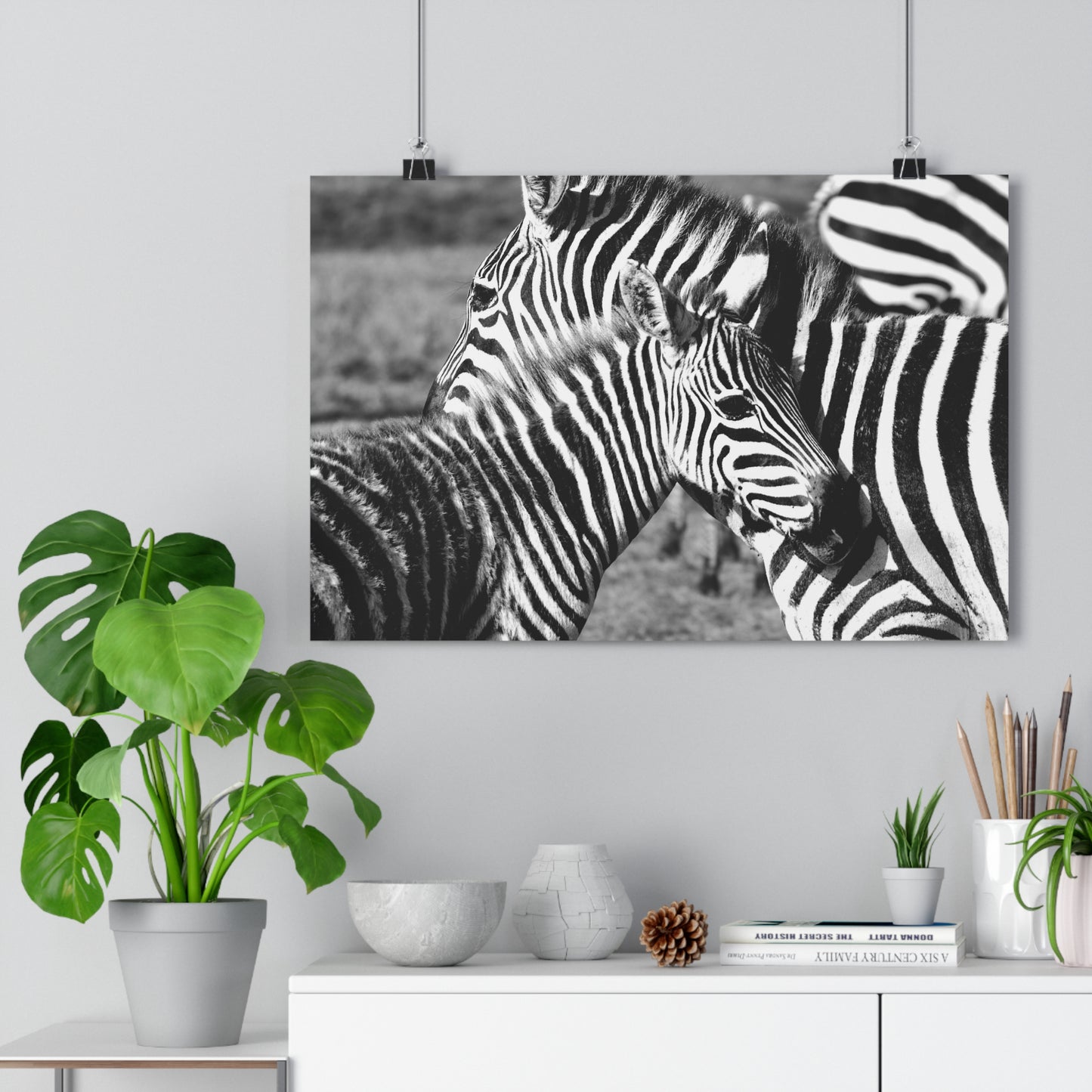 Zebra Mom and Foal Art Print