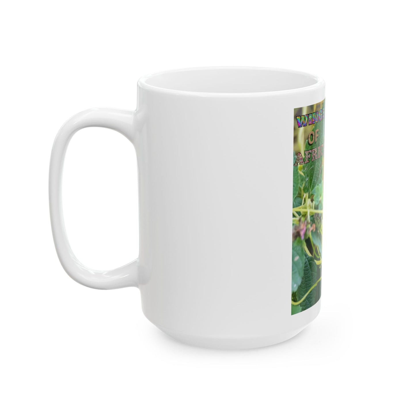 Ceramic Mug, Wings of Africa with a Village Weaverbird, Wings Coffee Cup, Gift for Bird Lovers