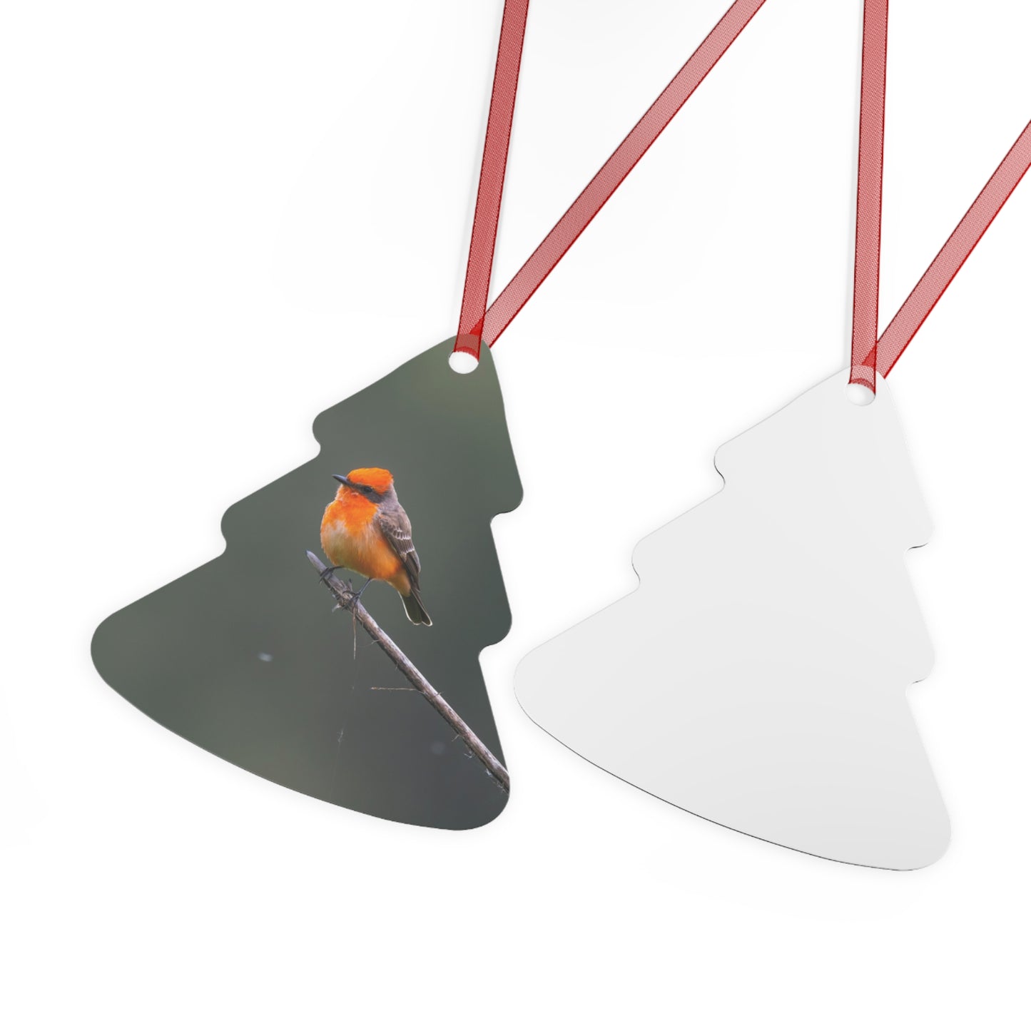Metal Ornament - Vermillion Flycatcher for the Holidays