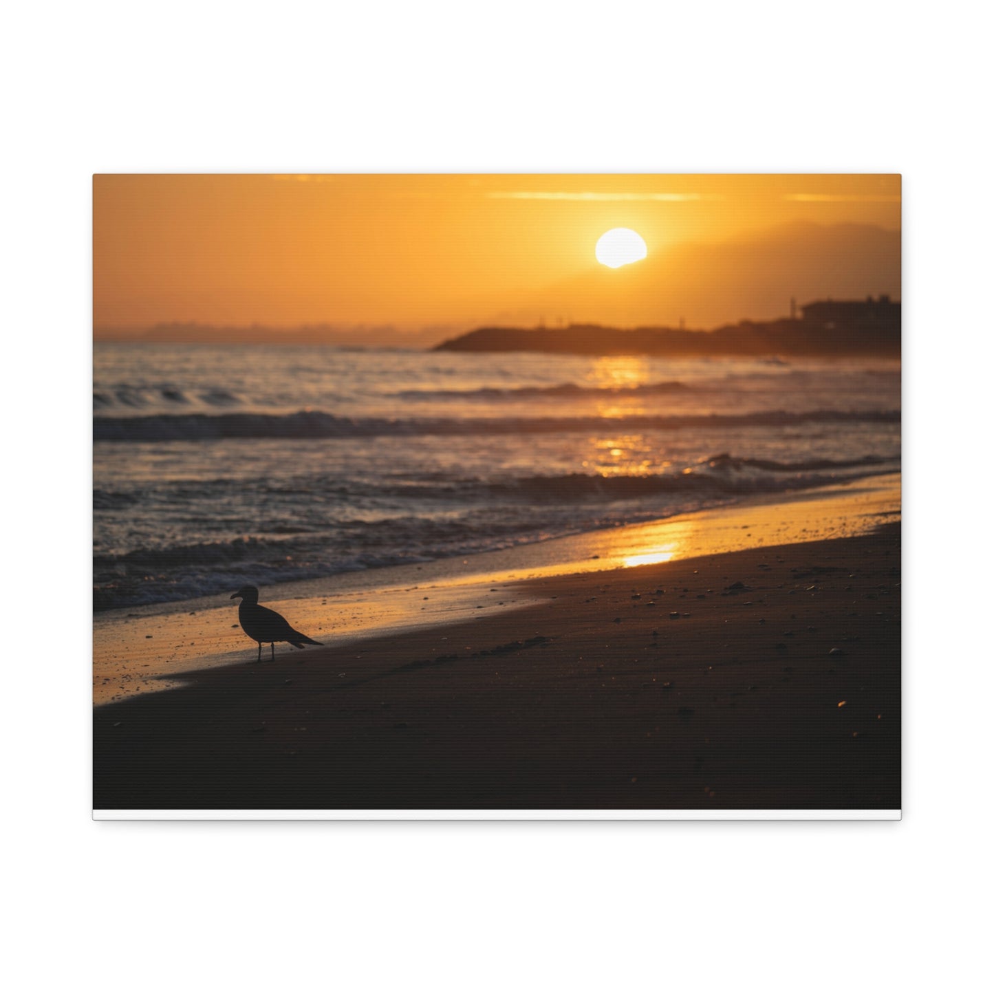 Canvas Print - Serene Sunset Silhouette at the Beach