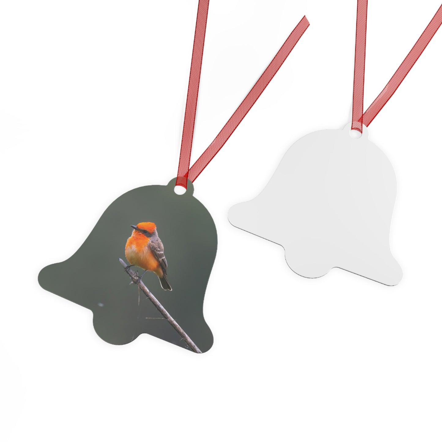 Metal Ornament - Vermillion Flycatcher for the Holidays