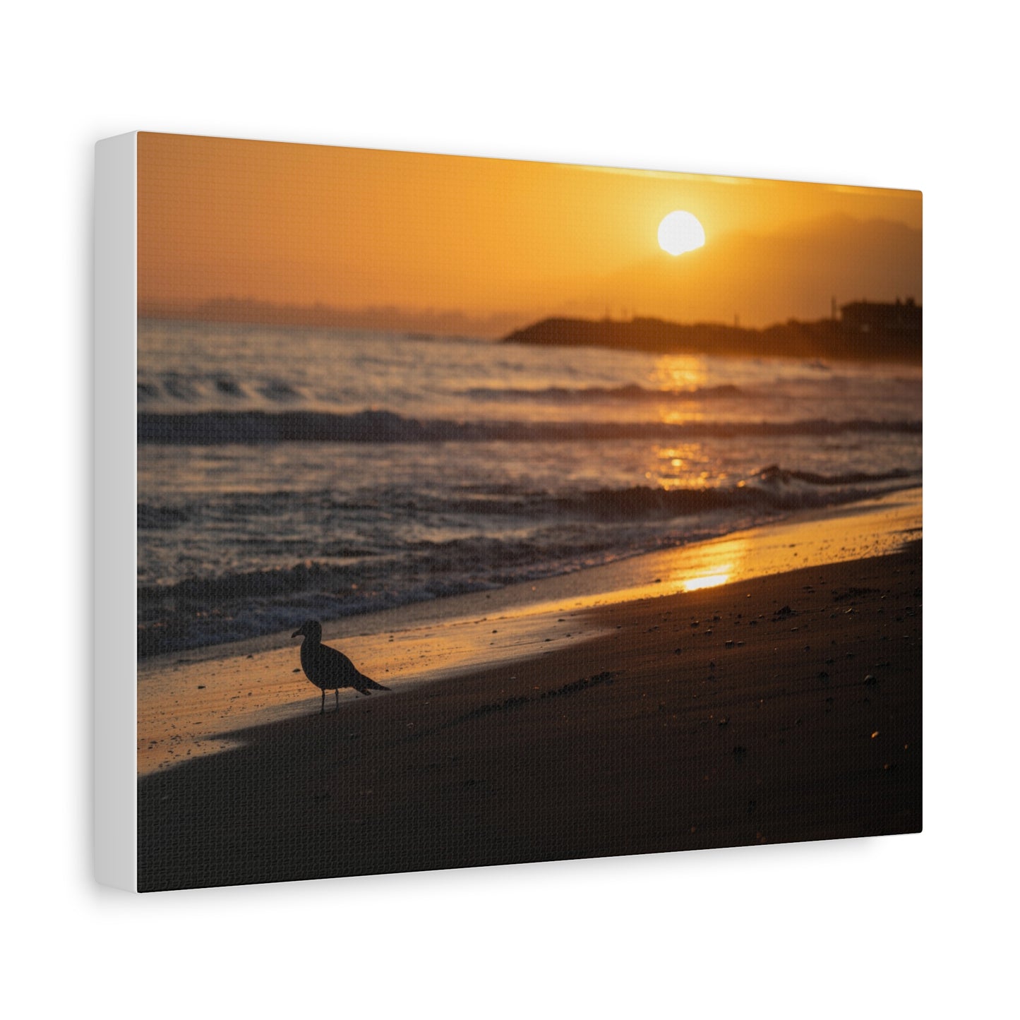 Canvas Print - Serene Sunset Silhouette at the Beach