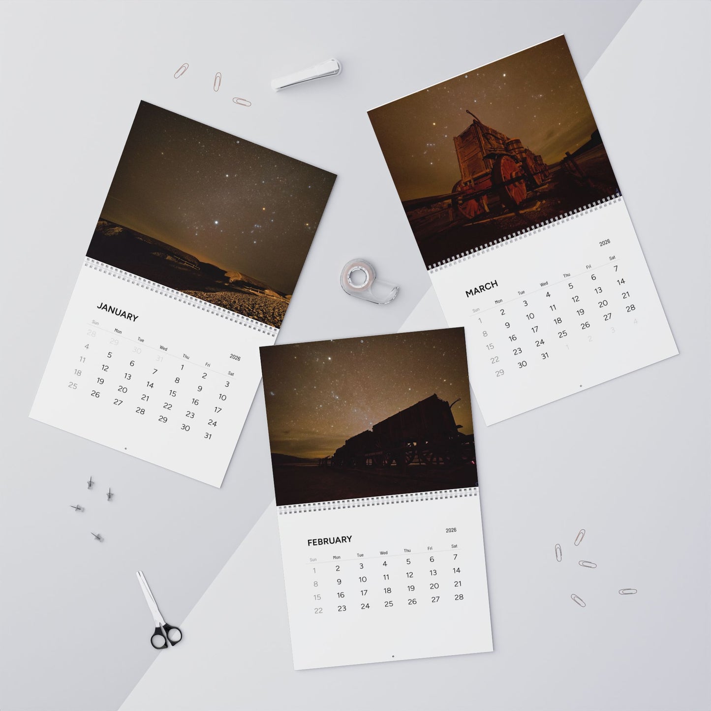 2026 Stargazing Wall Calendar — Night Sky Photography Monthly Calendar