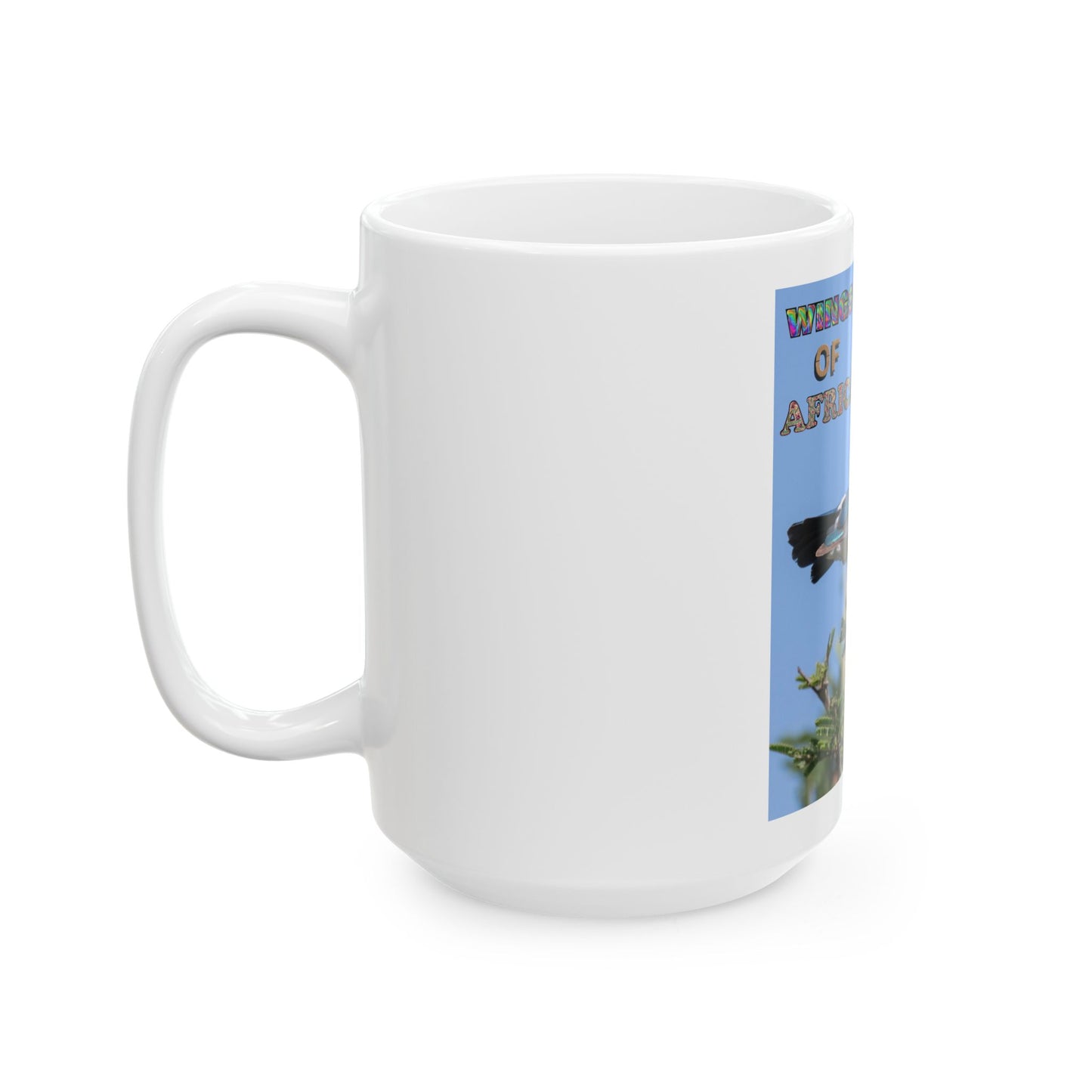 Ceramic Mug Wings of Africa Superb Starling, Bird Lover Coffee Cup, Unique African Wildlife Gift, Colorful Wildlife Tea Mug,
