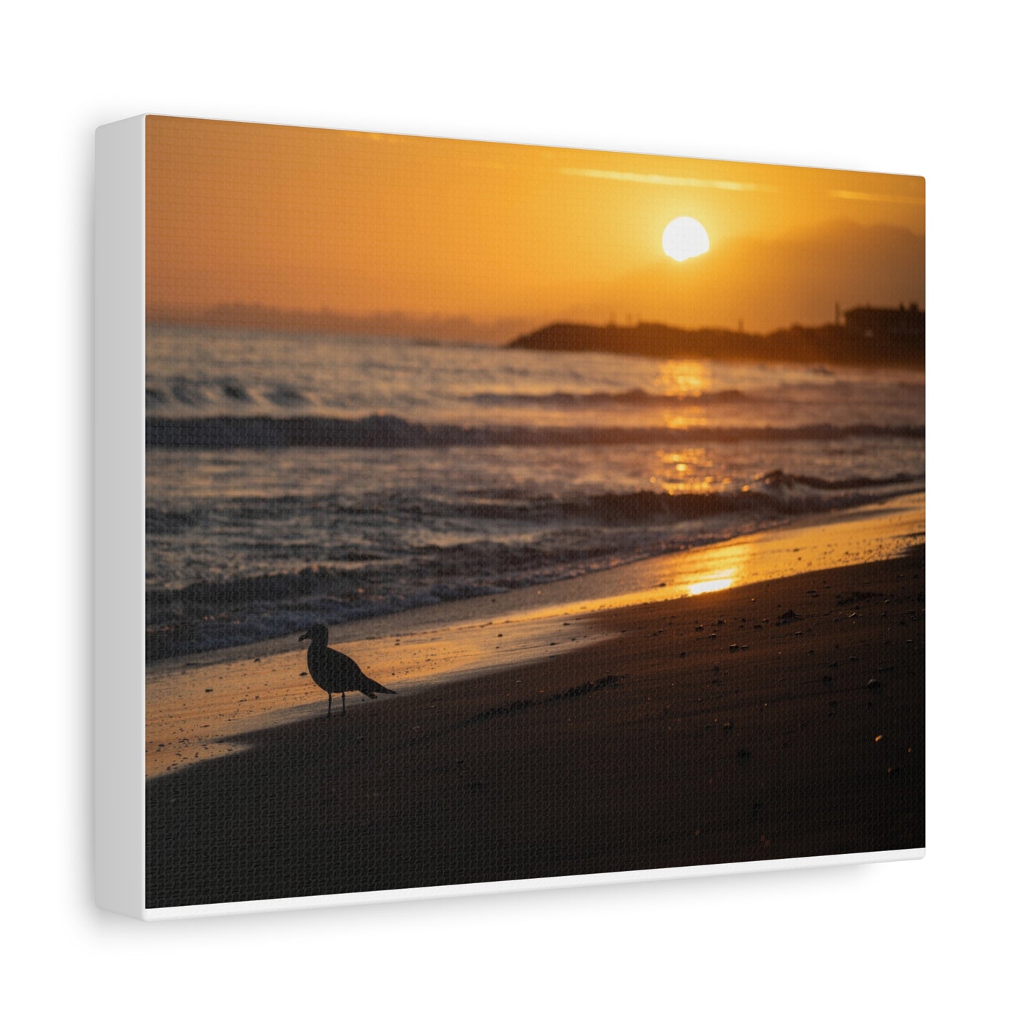 Canvas Print - Serene Sunset Silhouette at the Beach