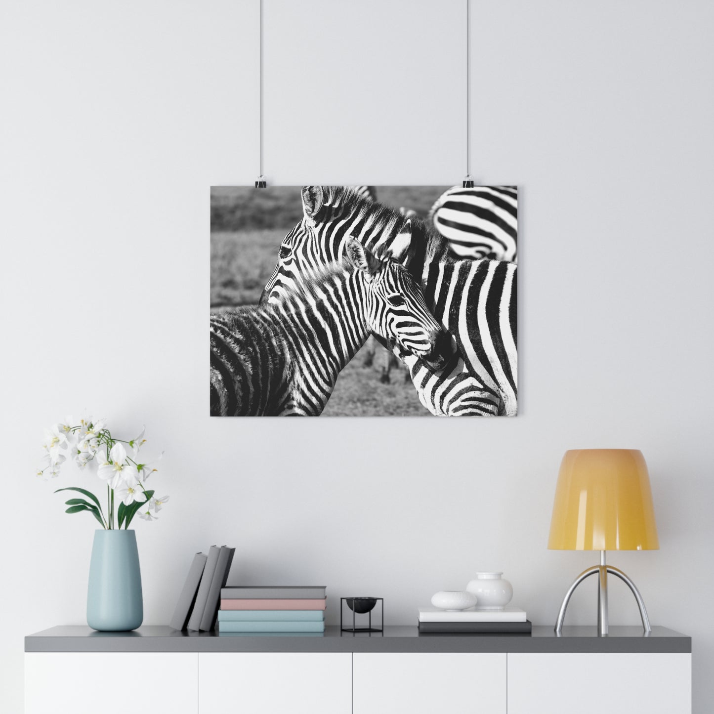 Zebra Mom and Foal Art Print