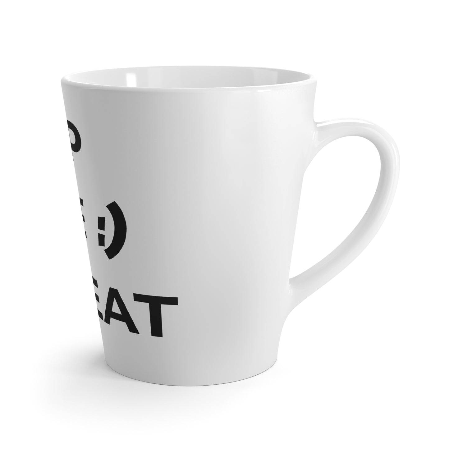 Cheerful Latte Mug - Sip Smile Repeat, Perfect for Coffee Lovers, Positive Vibes, Gift for Friends, Office Humor