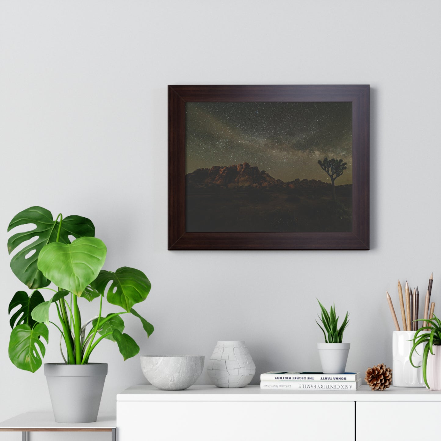 Nature Poster, Desert Print, Landscape Wall Art, Milky Way Art, Home Decor, Office Decor, Starry Night Sky Poster