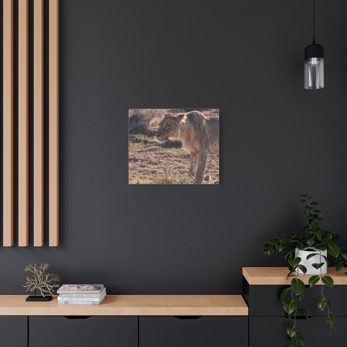 Canvas Print - The Lion King of the Jungle in the African Savannah
