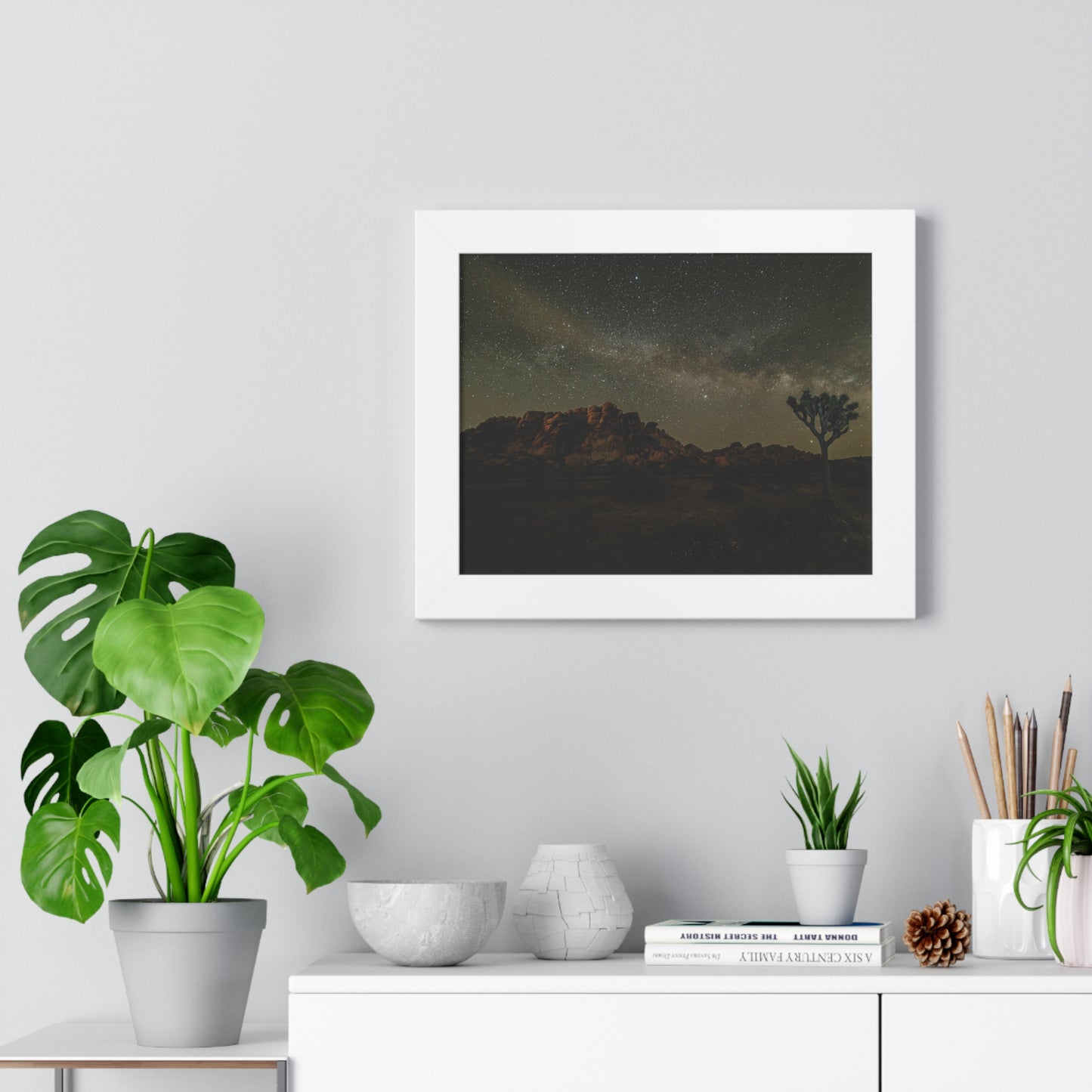 Nature Poster, Desert Print, Landscape Wall Art, Milky Way Art, Home Decor, Office Decor, Starry Night Sky Poster