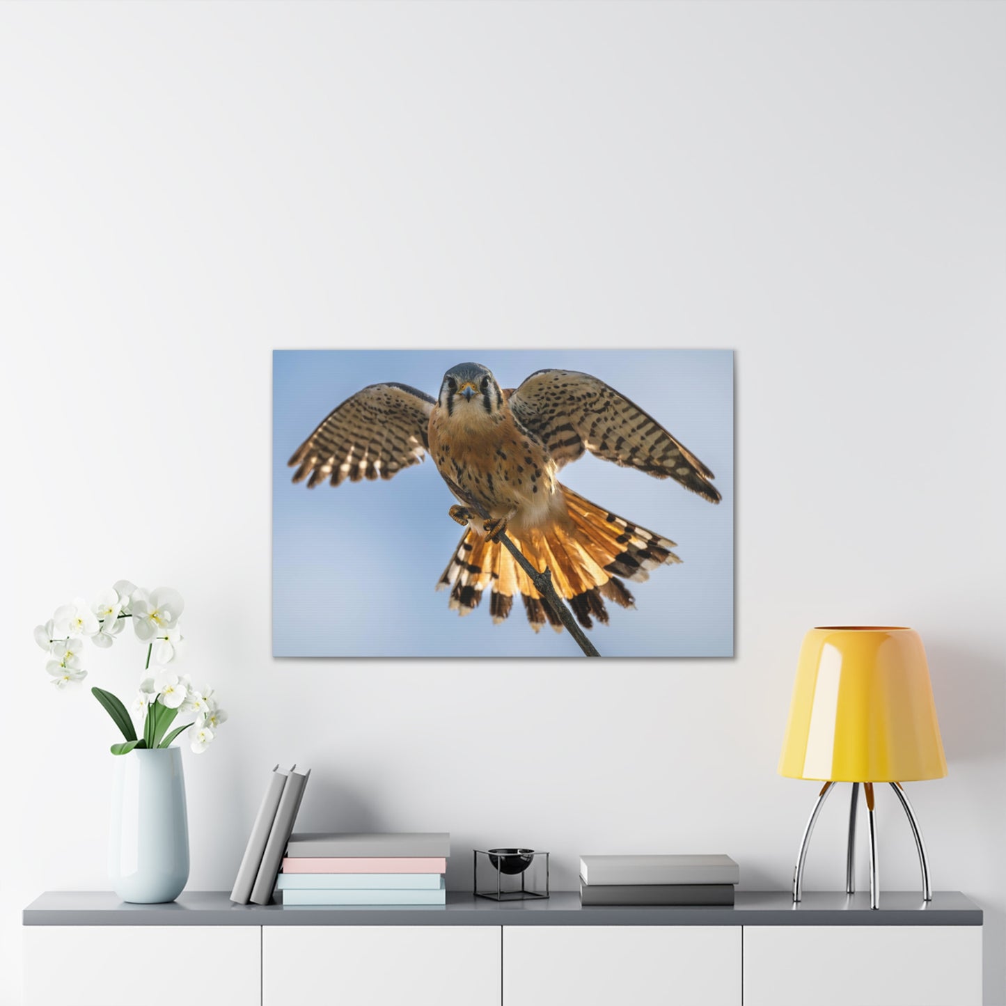 Stretched Canvas Wall Art – Majestic Bird in Flight, Home Decor, Nature Print, Gift for Bird Lovers, Wildlife Art