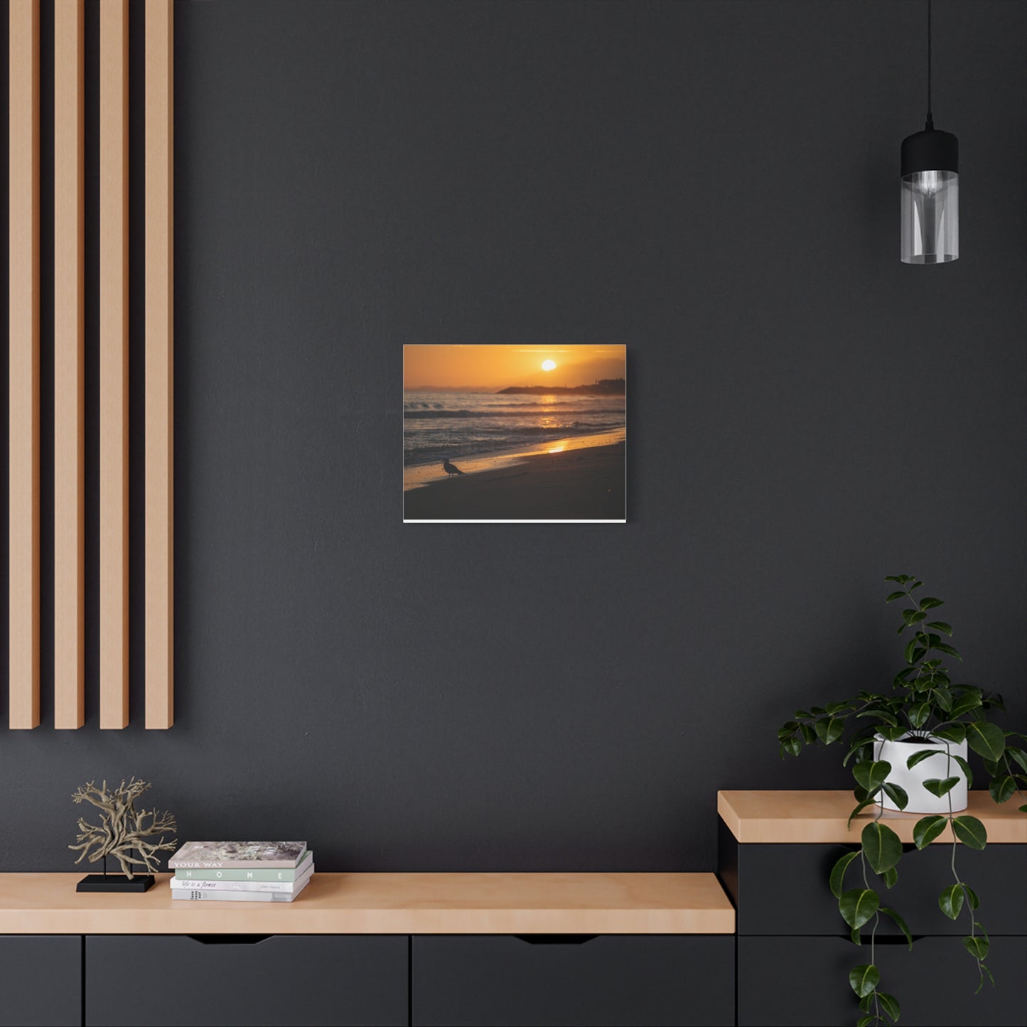 Canvas Print - Serene Sunset Silhouette at the Beach