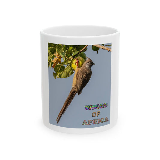 Wings of Africa Ceramic Mug, Mousebird Coffee Cup, African Animal Tea Mug, Safari Theme Drinkware, Bird Lover Gift, Unique