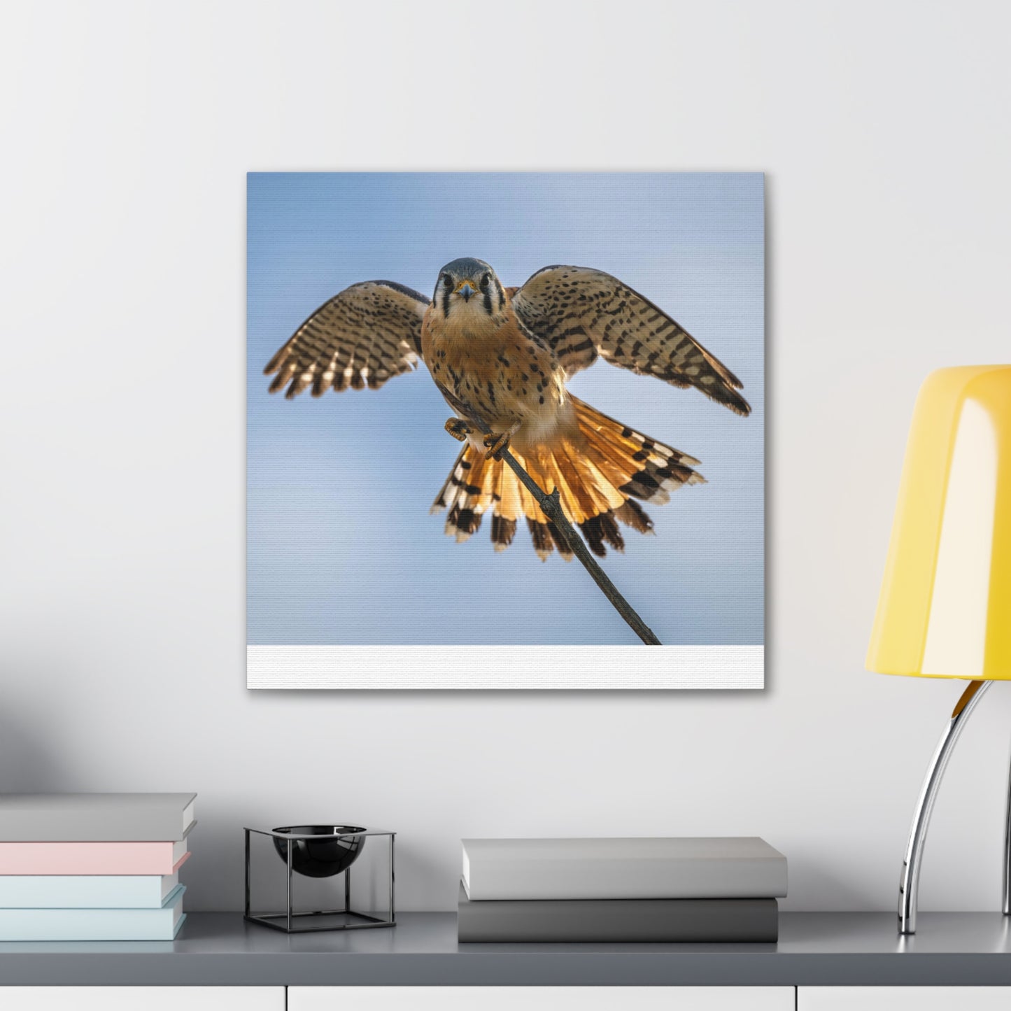Stretched Canvas Wall Art – Majestic Bird in Flight, Home Decor, Nature Print, Gift for Bird Lovers, Wildlife Art