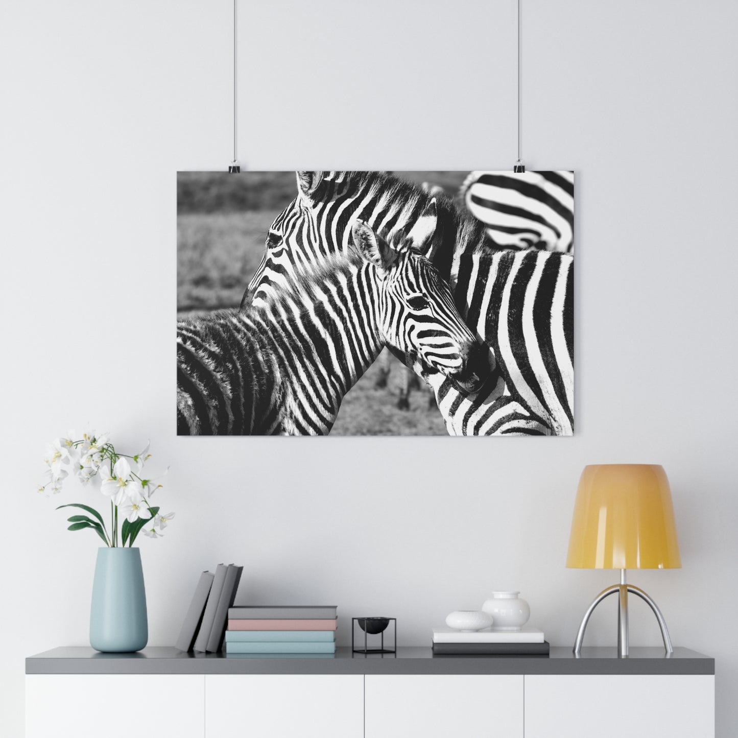 Zebra Mom and Foal Art Print