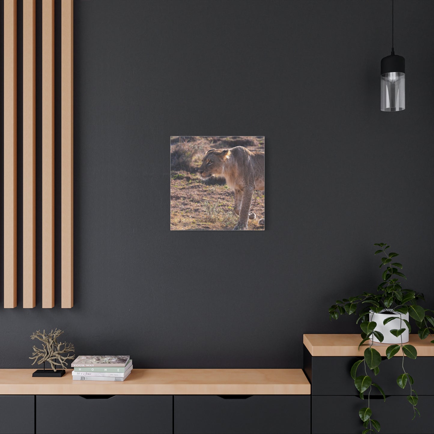 Canvas Print - The Lion King of the Jungle in the African Savannah