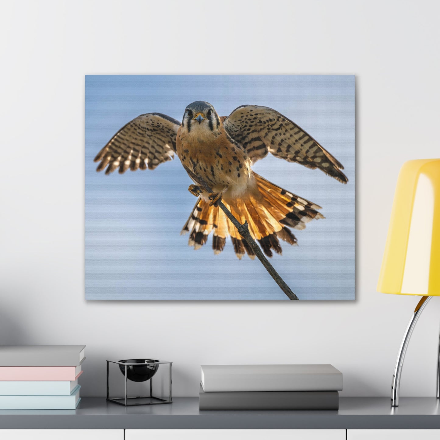 Stretched Canvas Wall Art – Majestic Bird in Flight, Home Decor, Nature Print, Gift for Bird Lovers, Wildlife Art