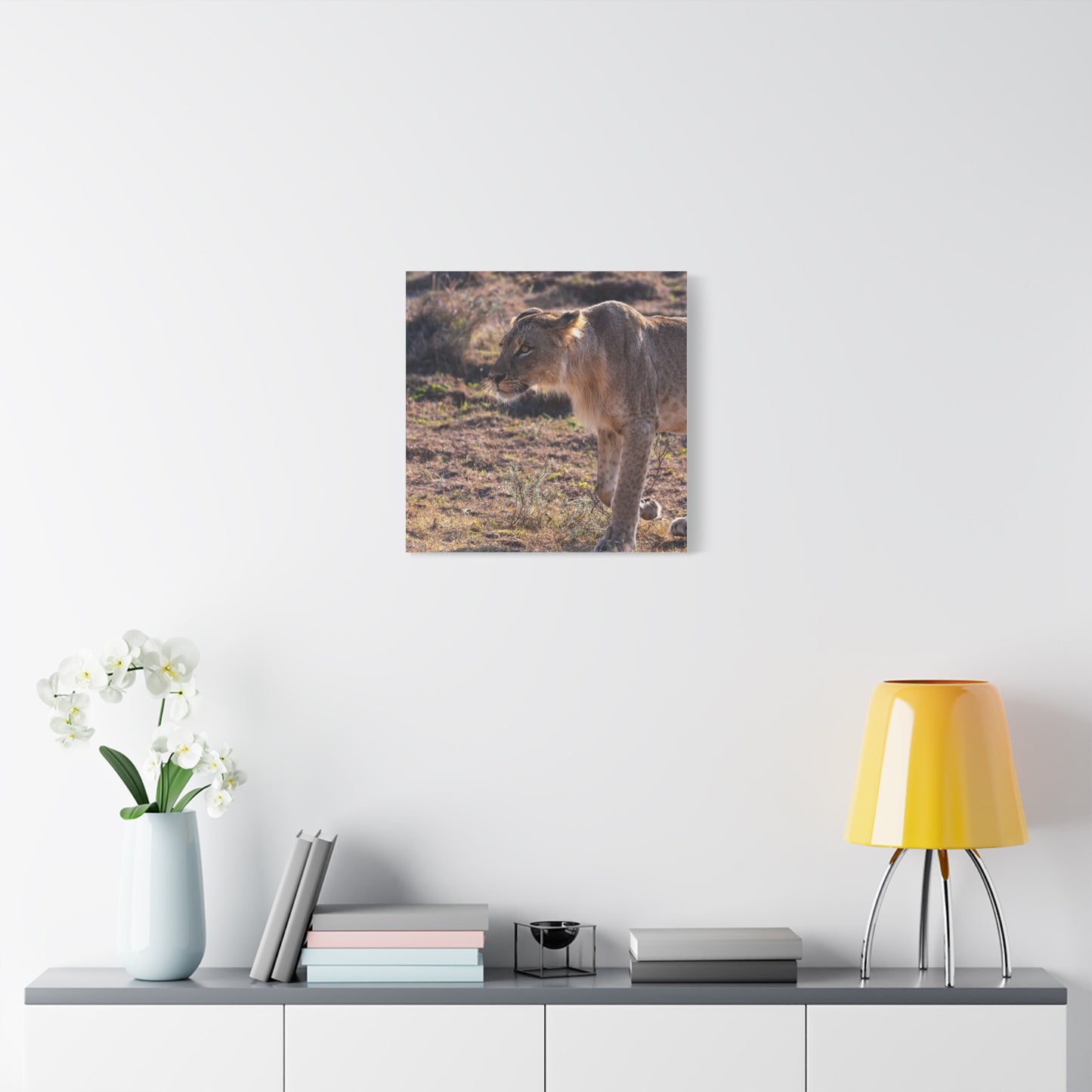 Canvas Print - The Lion King of the Jungle in the African Savannah