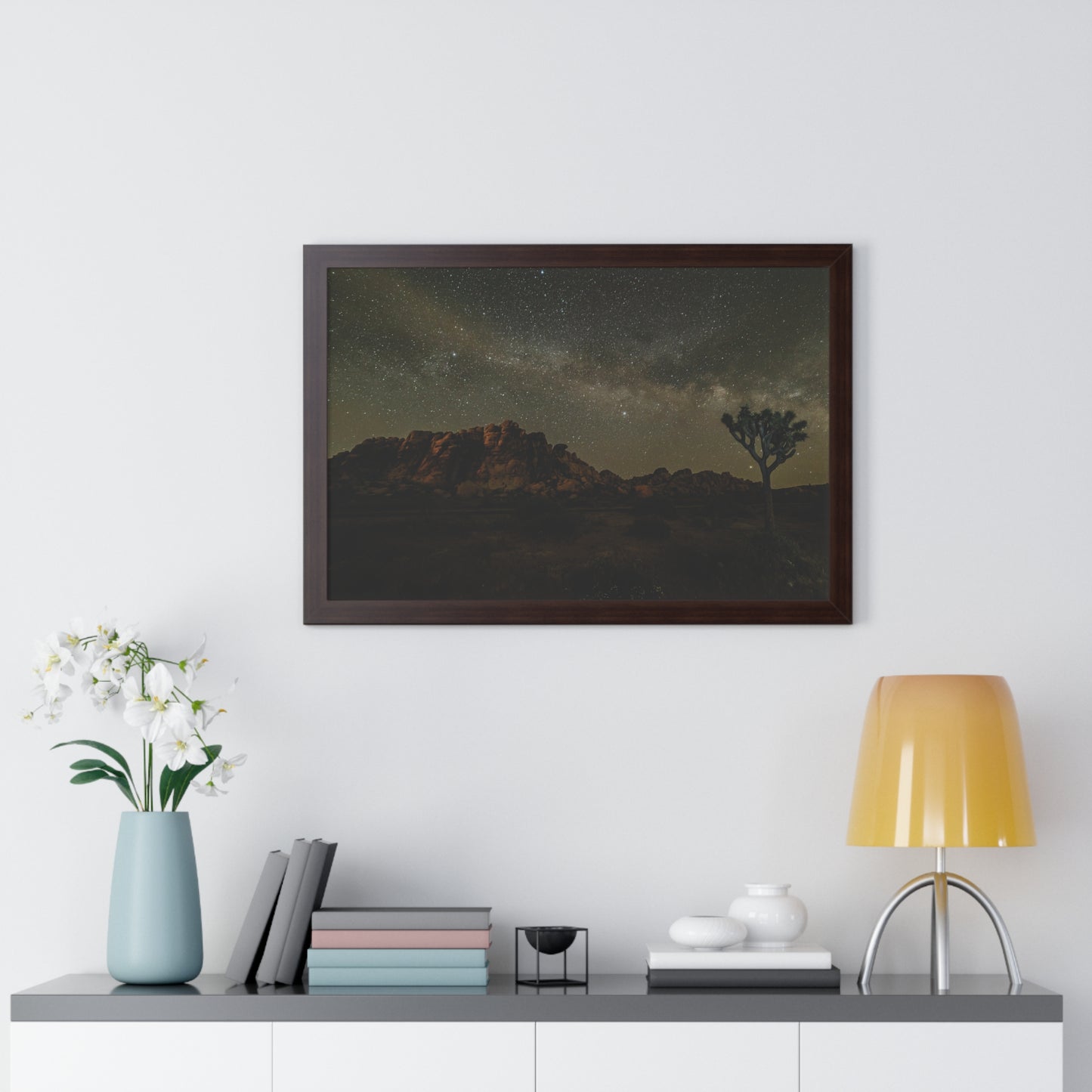 Nature Poster, Desert Print, Landscape Wall Art, Milky Way Art, Home Decor, Office Decor, Starry Night Sky Poster