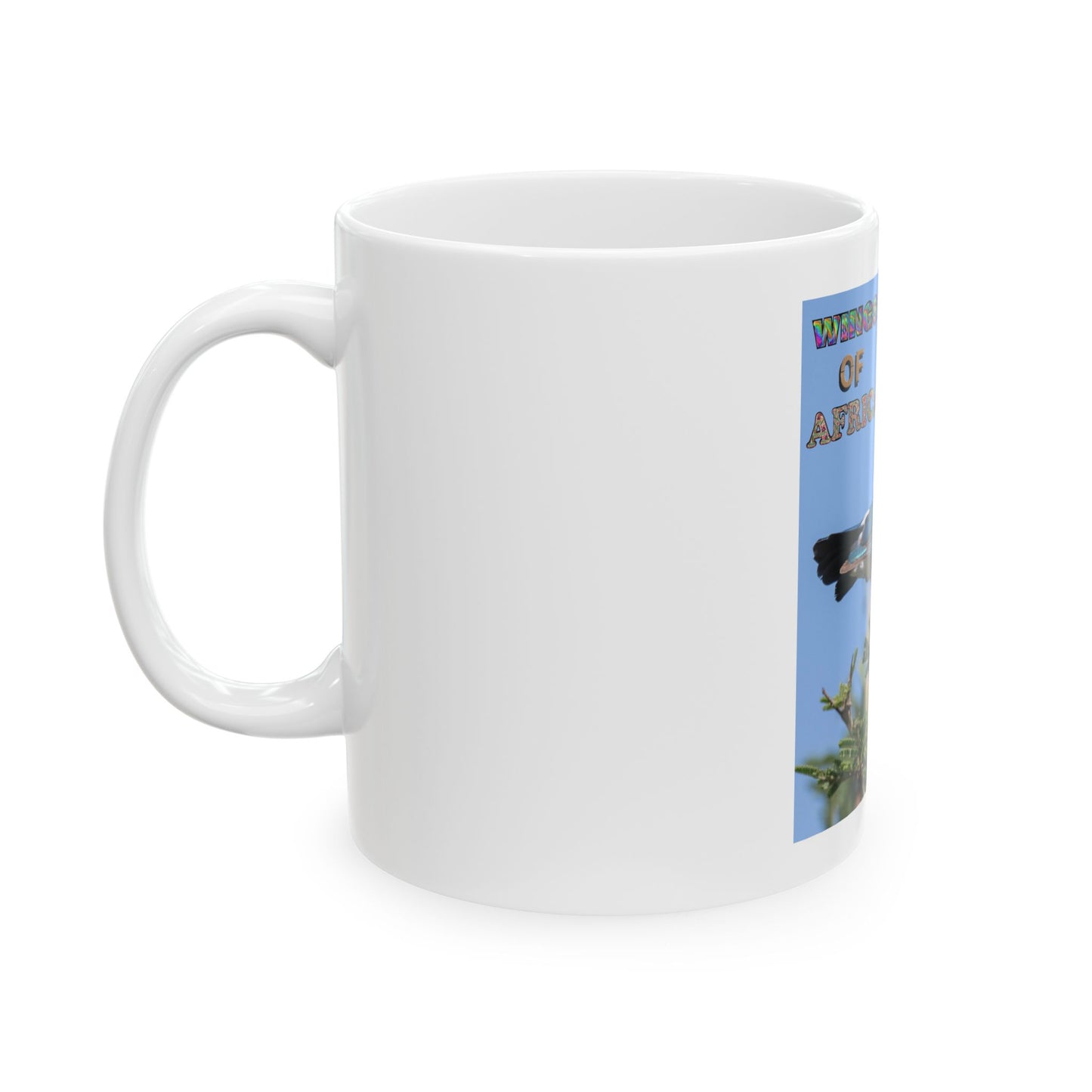 Ceramic Mug Wings of Africa Superb Starling, Bird Lover Coffee Cup, Unique African Wildlife Gift, Colorful Wildlife Tea Mug,