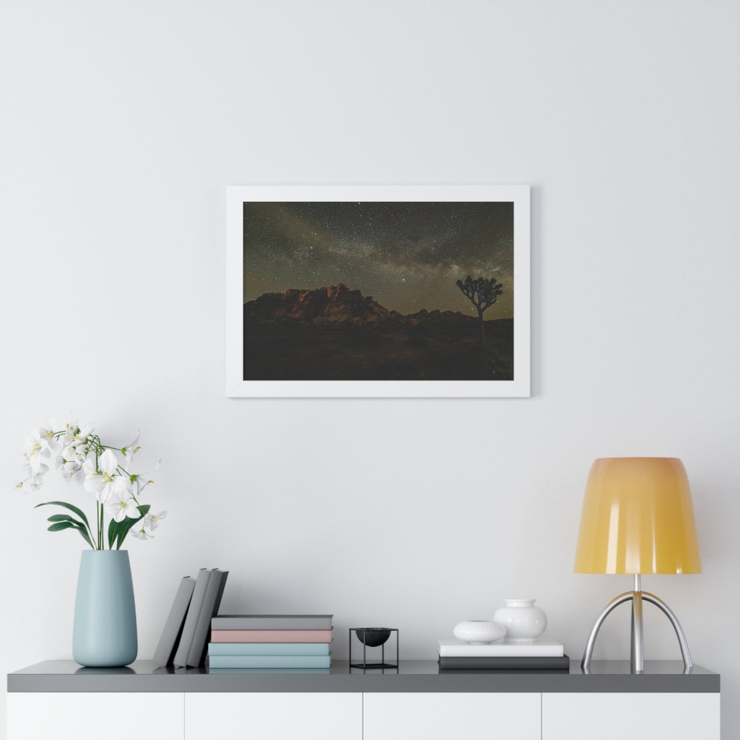 Nature Poster, Desert Print, Landscape Wall Art, Milky Way Art, Home Decor, Office Decor, Starry Night Sky Poster