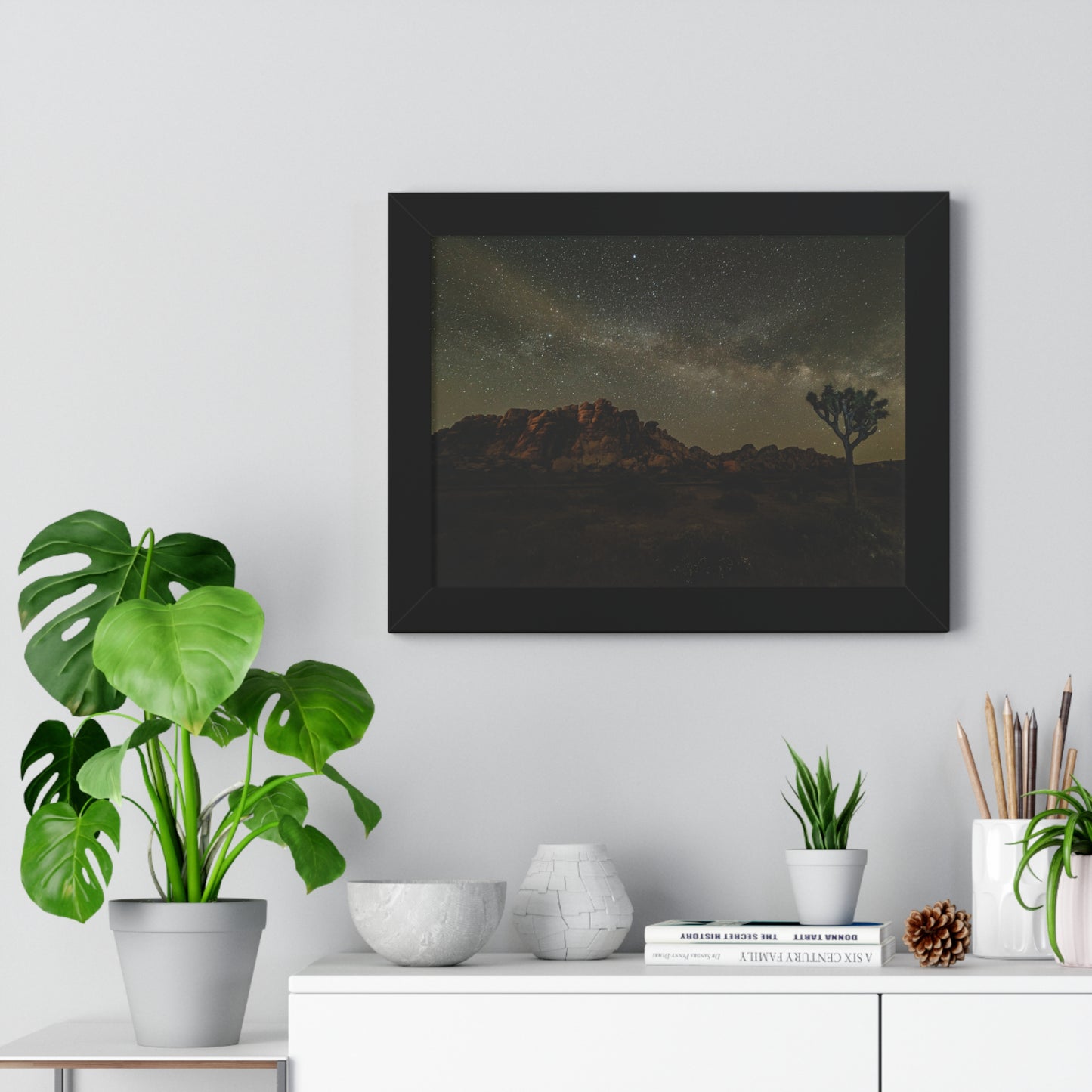 Nature Poster, Desert Print, Landscape Wall Art, Milky Way Art, Home Decor, Office Decor, Starry Night Sky Poster