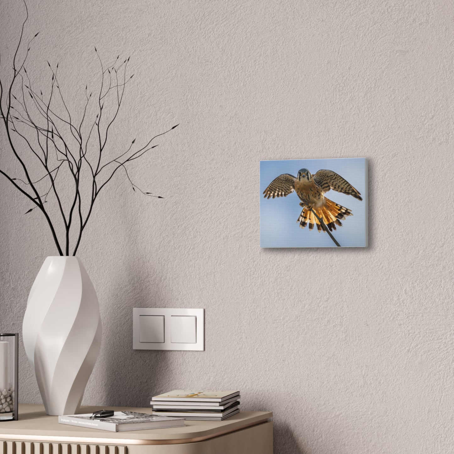 Stretched Canvas Wall Art – Majestic Bird in Flight, Home Decor, Nature Print, Gift for Bird Lovers, Wildlife Art