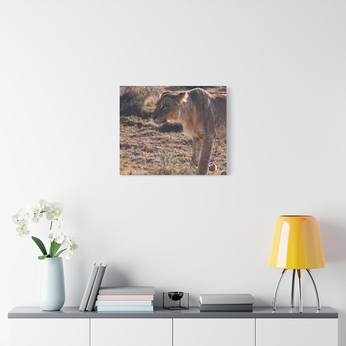 Canvas Print - The Lion King of the Jungle in the African Savannah