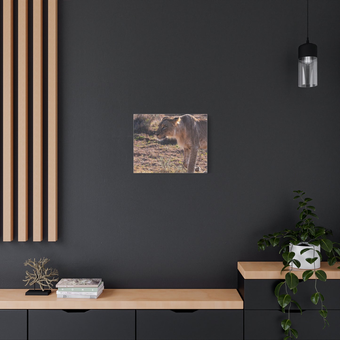 Canvas Print - The Lion King of the Jungle in the African Savannah