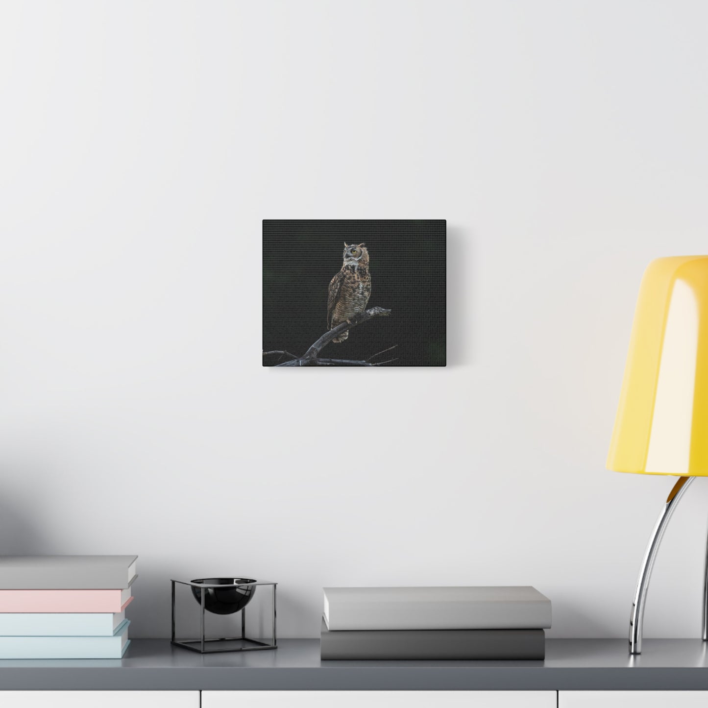 Canvas Print - Great Horned Owl Watching over their domain