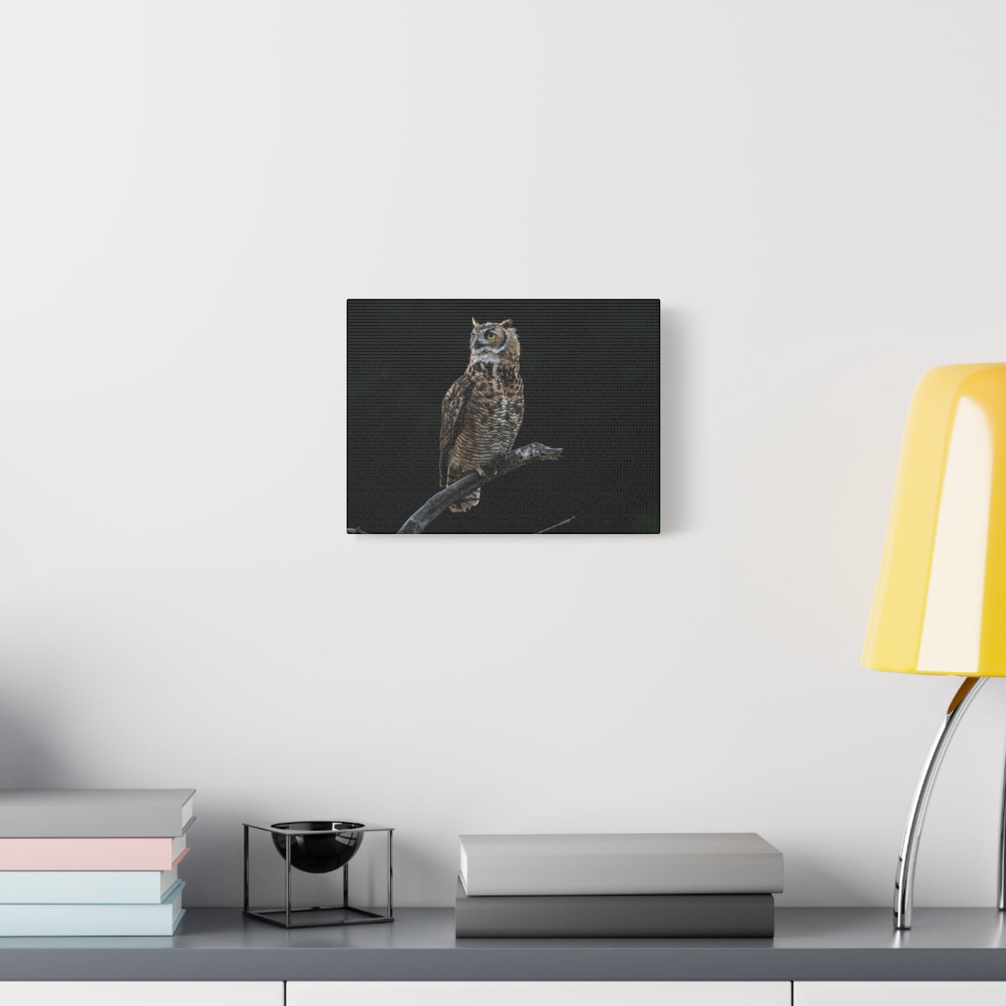 Canvas Print - Great Horned Owl Watching over their domain