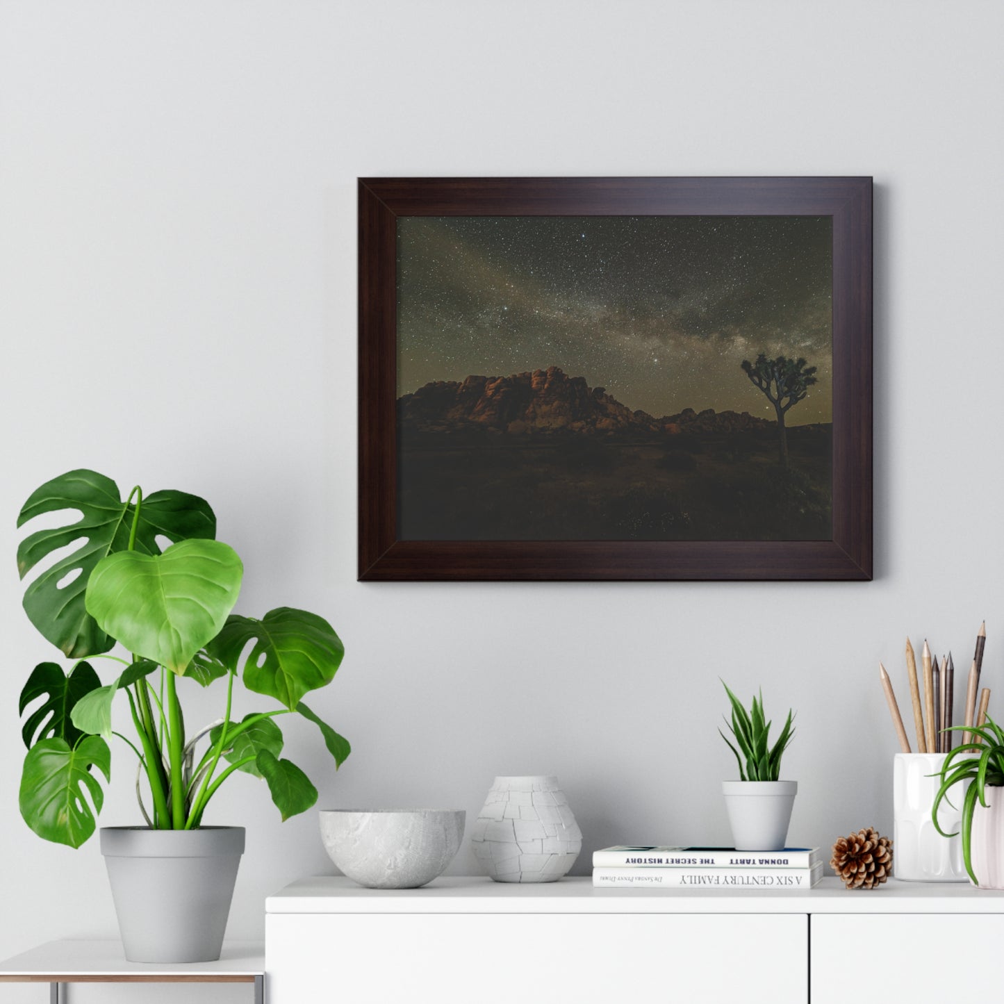 Nature Poster, Desert Print, Landscape Wall Art, Milky Way Art, Home Decor, Office Decor, Starry Night Sky Poster