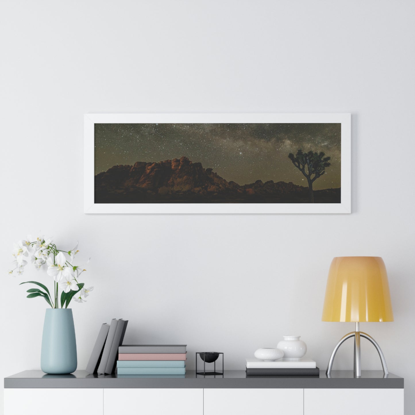 Nature Poster, Desert Print, Landscape Wall Art, Milky Way Art, Home Decor, Office Decor, Starry Night Sky Poster