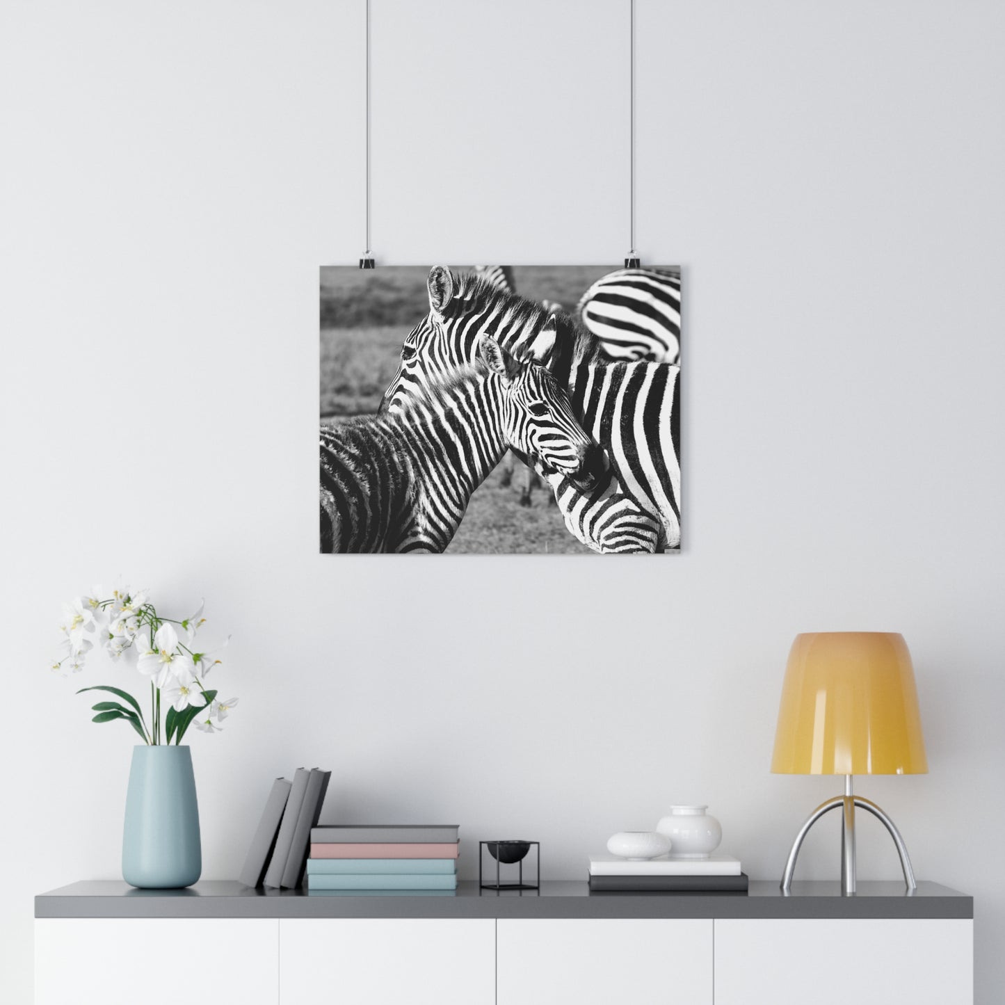 Zebra Mom and Foal Art Print