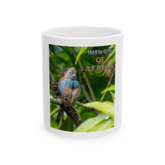 Ceramic Mug, Wings of Africa with a Red-Cheeked Cordon-Bleu, Animal Lover Gift, Nature Lover, Coffee Mug, Tea Cup, Wildlife